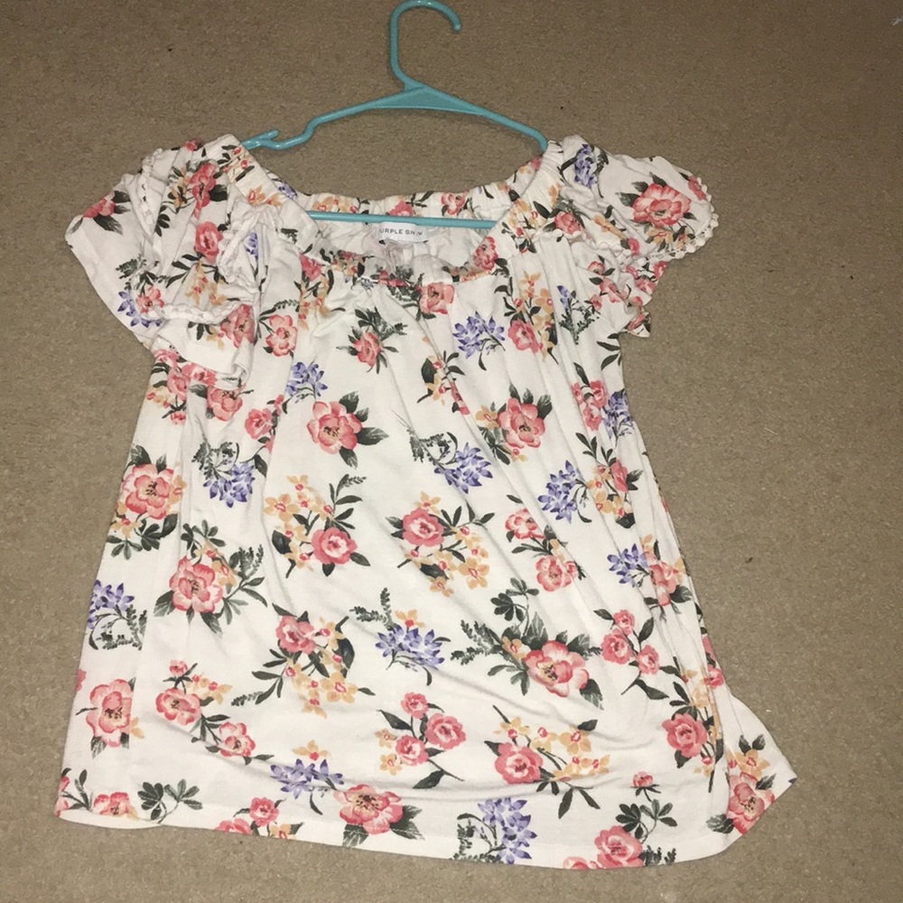 Adorable off the shoulder top!